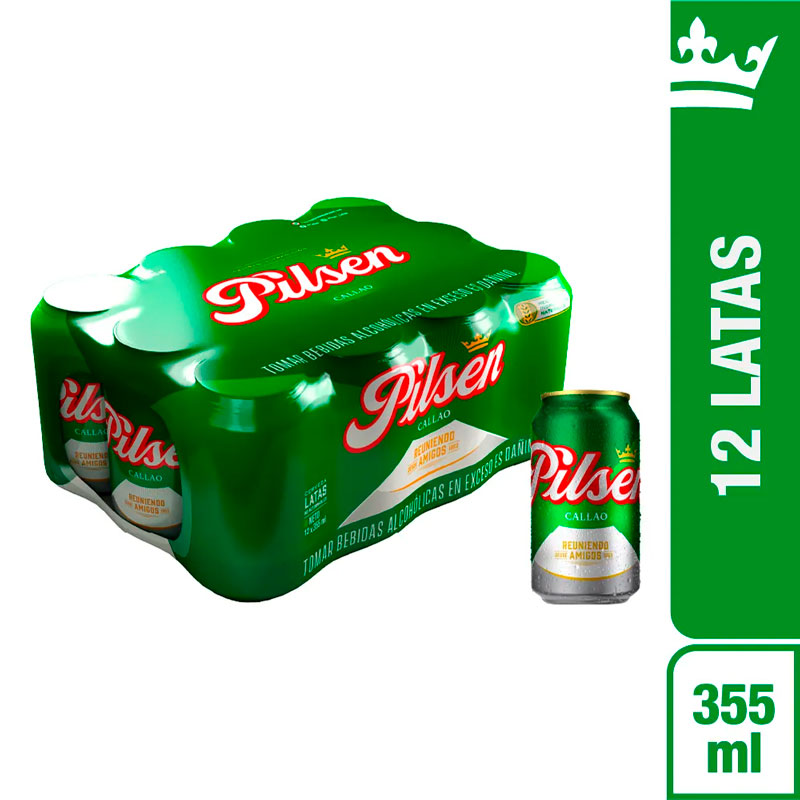 Cerveza PILSEN Lata 355ml Paquete x 12un - Pide.pe