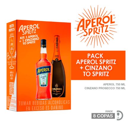 Licor APEROL 750 mL + Cinzano to Spritz 750mL