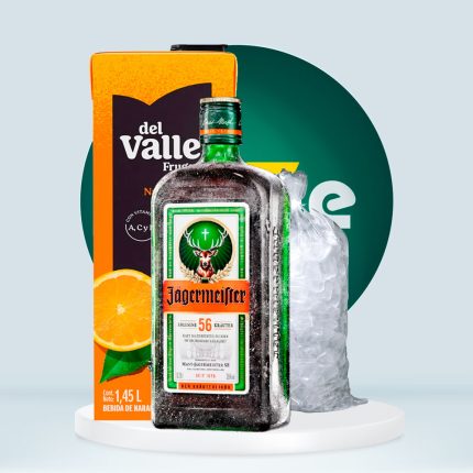 Combo Licor de Hierbas JÄGERMEISTER 700 ml + Frugos del Valle 1.45L + Hielo 1.5kg